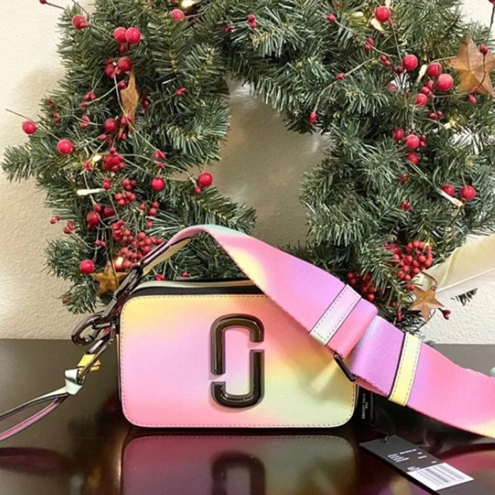 Mⓐ:rc Jac0b Rainbow Snapshot Pink Crossbody Camera Bag